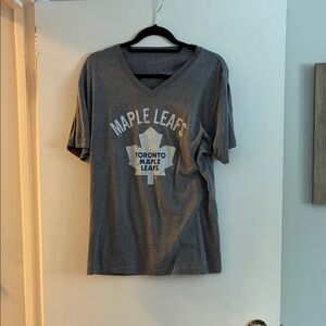 Maple Leafs Gray V-Neck Women's Tee